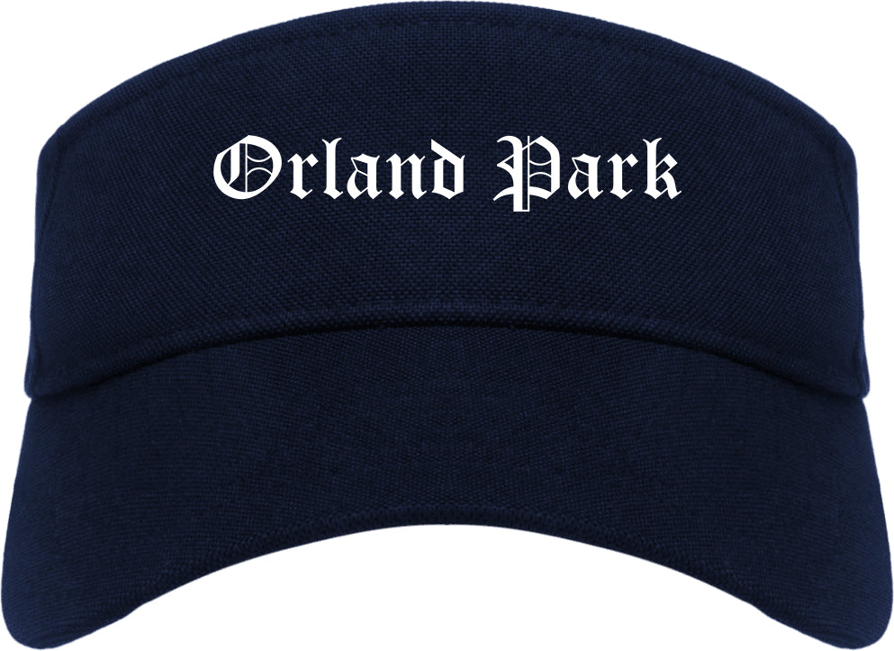 Orland Park Illinois IL Old English Mens Visor Cap Hat Navy Blue