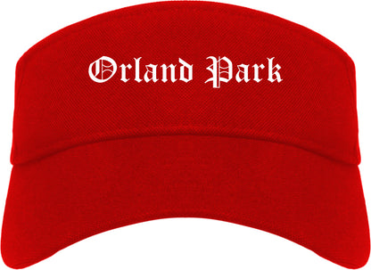 Orland Park Illinois IL Old English Mens Visor Cap Hat Red