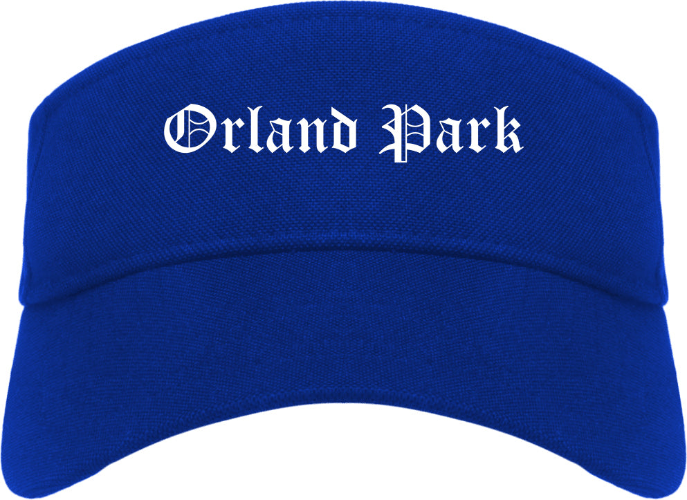 Orland Park Illinois IL Old English Mens Visor Cap Hat Royal Blue