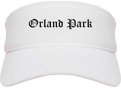 Orland Park Illinois IL Old English Mens Visor Cap Hat White