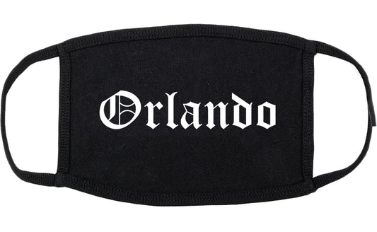 Orlando Florida FL Old English Cotton Face Mask Black