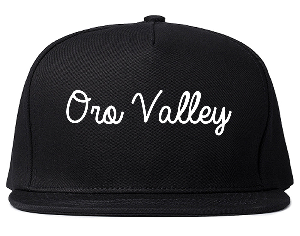 Oro Valley Arizona AZ Script Mens Snapback Hat Black