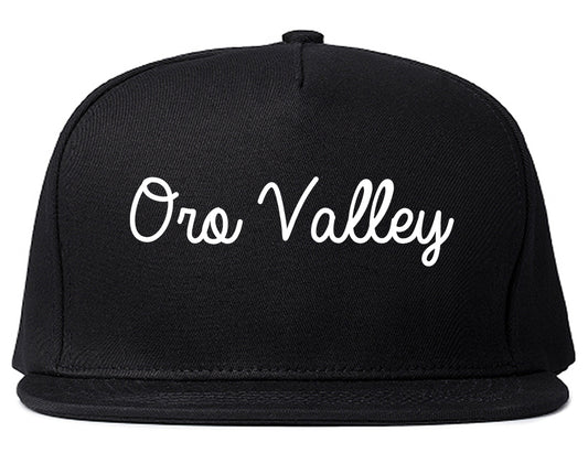 Oro Valley Arizona AZ Script Mens Snapback Hat Black