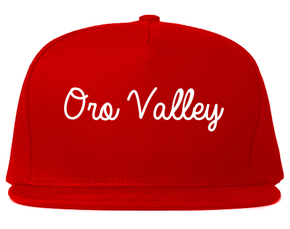Oro Valley Arizona AZ Script Mens Snapback Hat Red