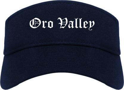 Oro Valley Arizona AZ Old English Mens Visor Cap Hat Navy Blue
