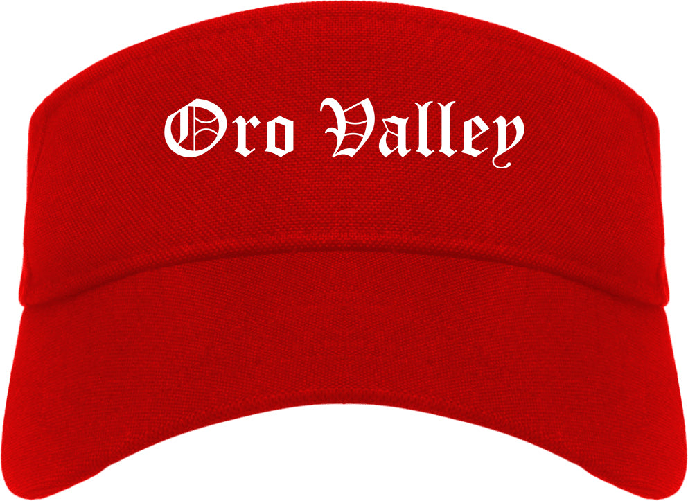 Oro Valley Arizona AZ Old English Mens Visor Cap Hat Red