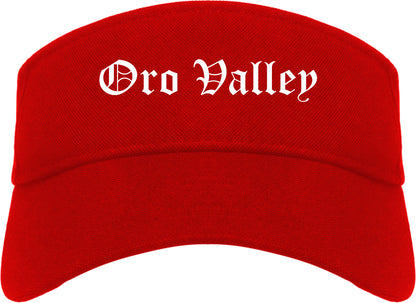 Oro Valley Arizona AZ Old English Mens Visor Cap Hat Red