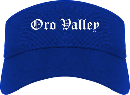 Oro Valley Arizona AZ Old English Mens Visor Cap Hat Royal Blue