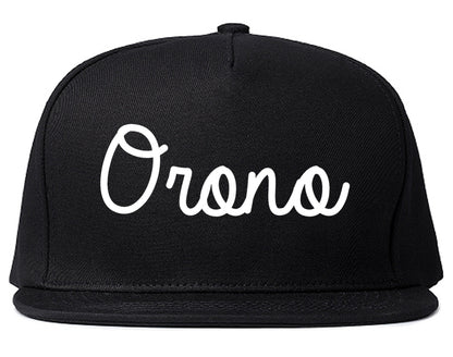 Orono Minnesota MN Script Mens Snapback Hat Black