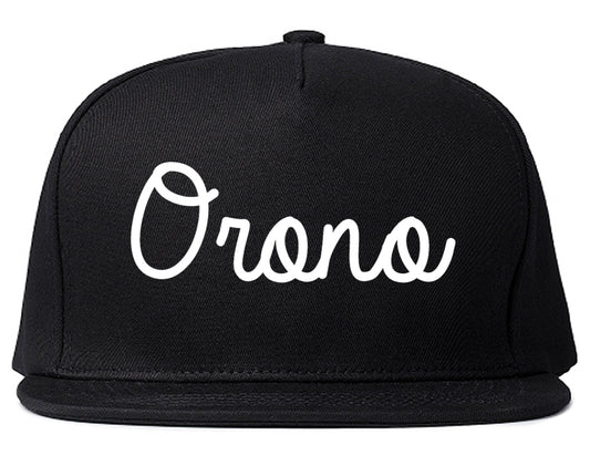 Orono Minnesota MN Script Mens Snapback Hat Black