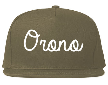 Orono Minnesota MN Script Mens Snapback Hat Grey
