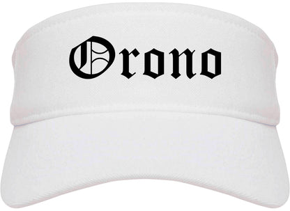 Orono Minnesota MN Old English Mens Visor Cap Hat White