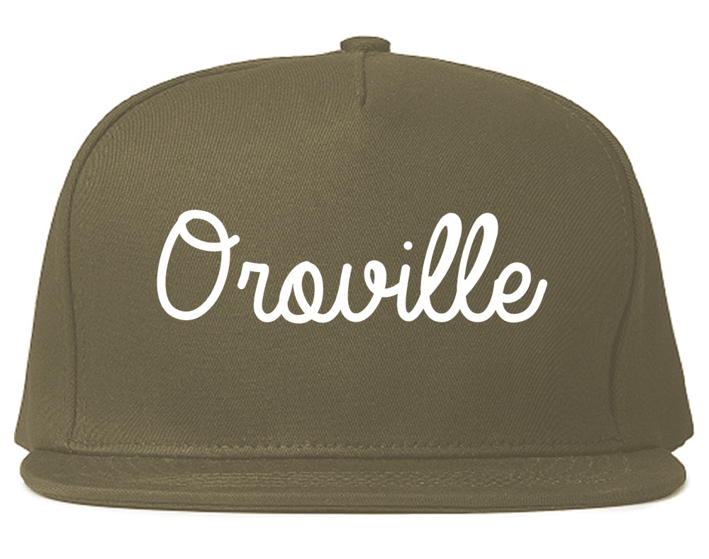 Oroville California CA Script Mens Snapback Hat Grey