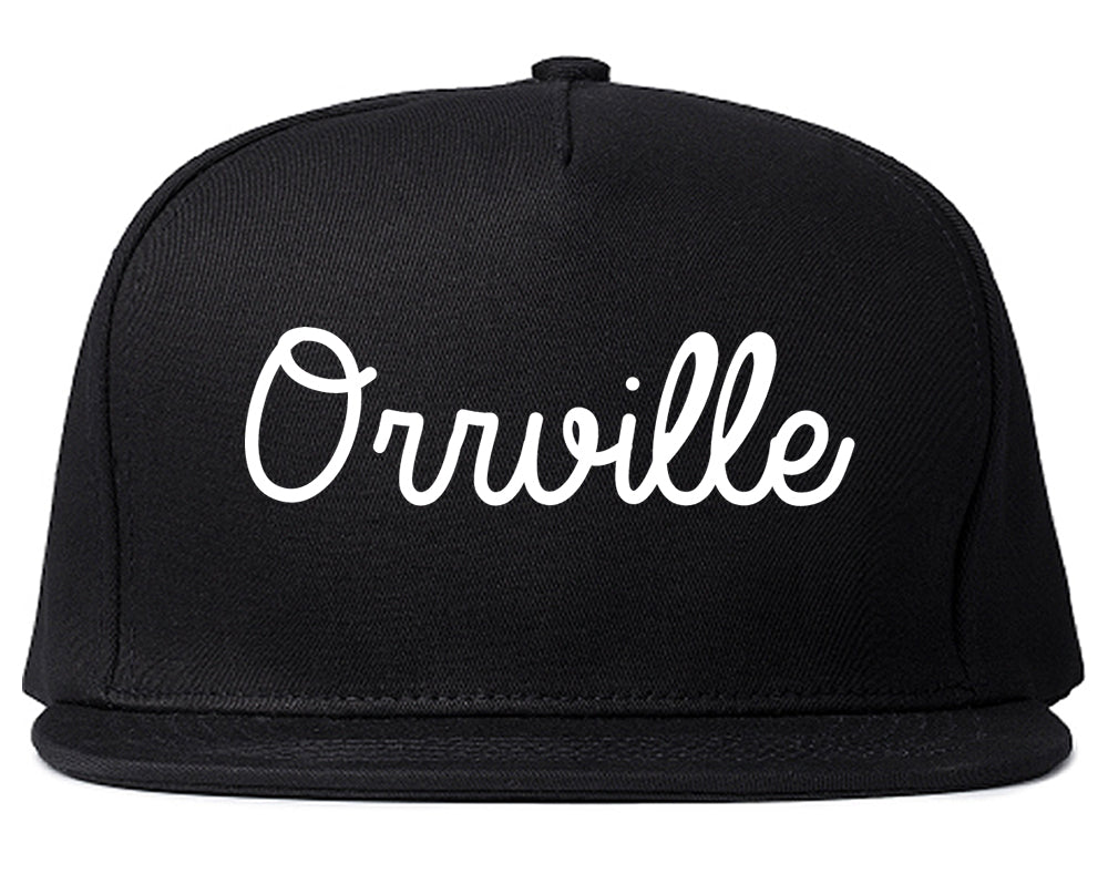 Orrville Ohio OH Script Mens Snapback Hat Black