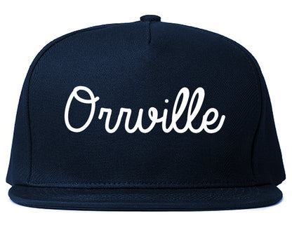 Orrville Ohio OH Script Mens Snapback Hat Navy Blue