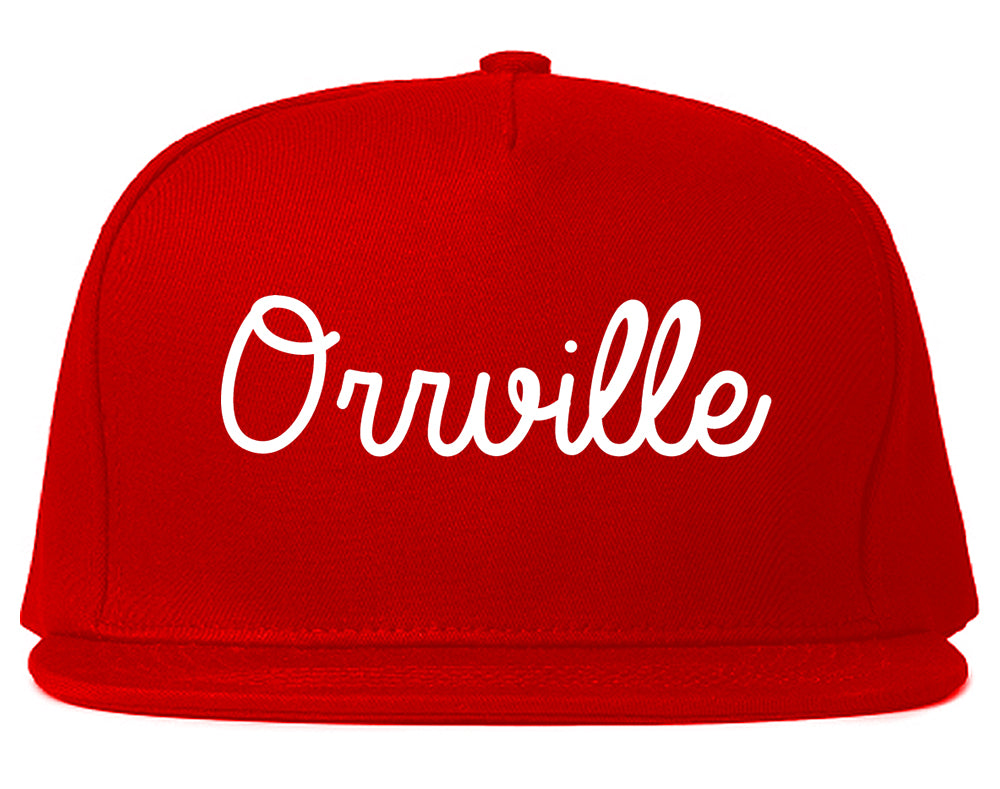 Orrville Ohio OH Script Mens Snapback Hat Red