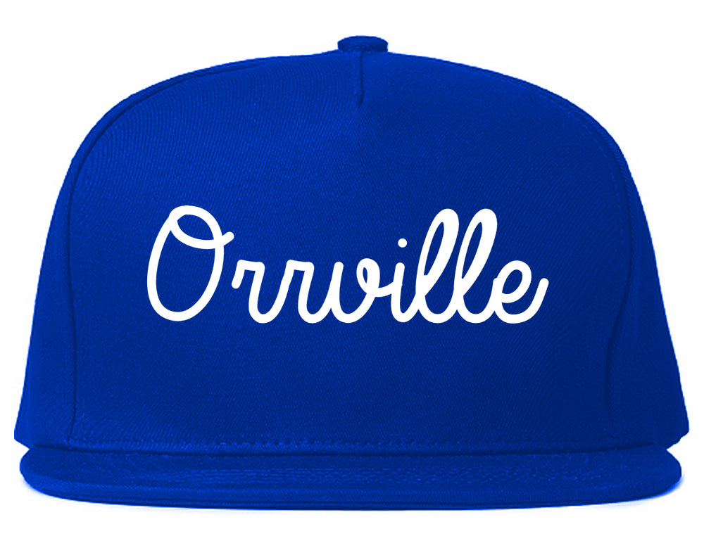 Orrville Ohio OH Script Mens Snapback Hat Royal Blue