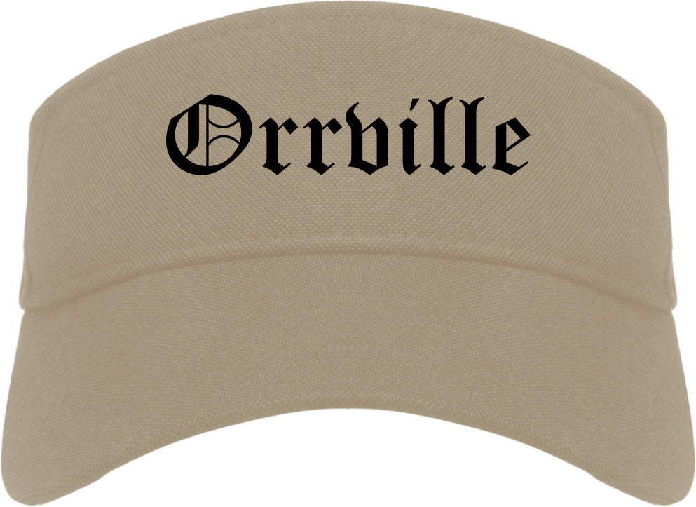 Orrville Ohio OH Old English Mens Visor Cap Hat Khaki