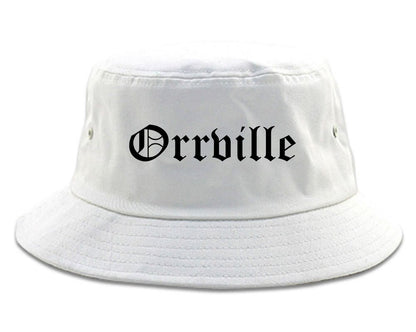 Orrville Ohio OH Old English Mens Bucket Hat White