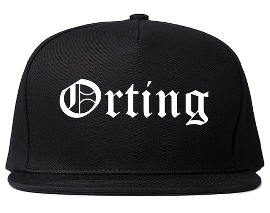 Orting Washington WA Old English Mens Snapback Hat Black