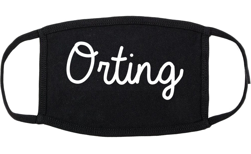 Orting Washington WA Script Cotton Face Mask Black
