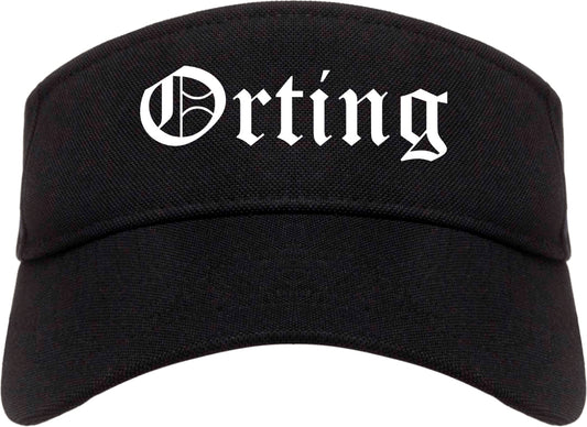Orting Washington WA Old English Mens Visor Cap Hat Black