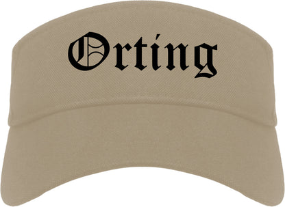 Orting Washington WA Old English Mens Visor Cap Hat Khaki