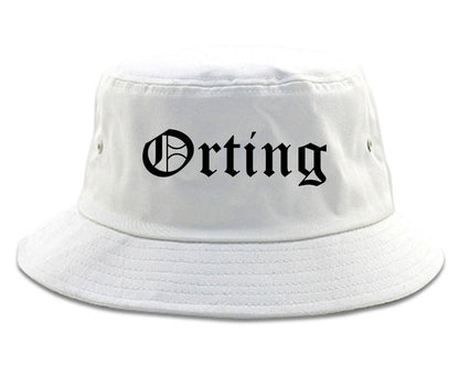 Orting Washington WA Old English Mens Bucket Hat White