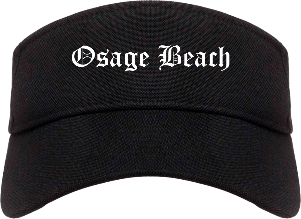 Osage Beach Missouri MO Old English Mens Visor Cap Hat Black