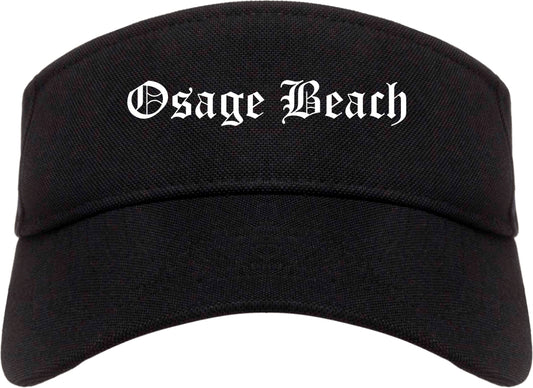 Osage Beach Missouri MO Old English Mens Visor Cap Hat Black
