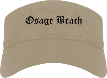 Osage Beach Missouri MO Old English Mens Visor Cap Hat Khaki