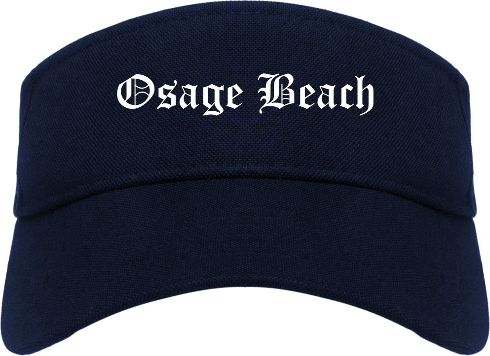 Osage Beach Missouri MO Old English Mens Visor Cap Hat Navy Blue