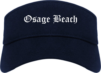 Osage Beach Missouri MO Old English Mens Visor Cap Hat Navy Blue