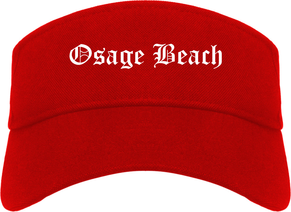 Osage Beach Missouri MO Old English Mens Visor Cap Hat Red