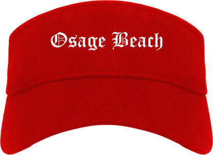 Osage Beach Missouri MO Old English Mens Visor Cap Hat Red