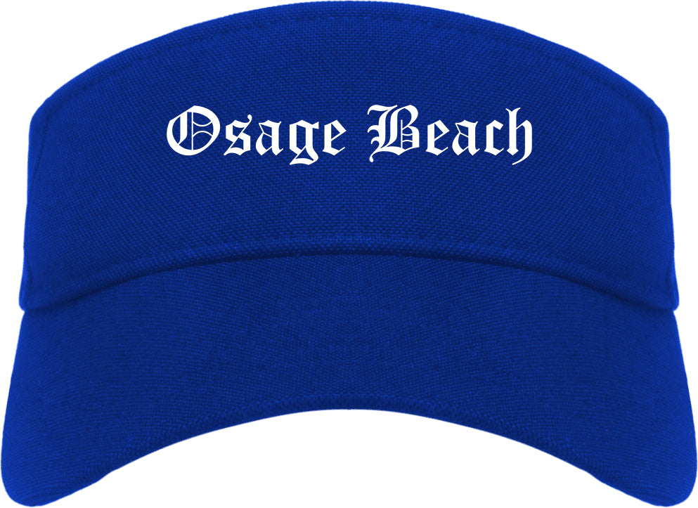 Osage Beach Missouri MO Old English Mens Visor Cap Hat Royal Blue