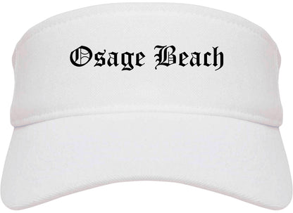 Osage Beach Missouri MO Old English Mens Visor Cap Hat White