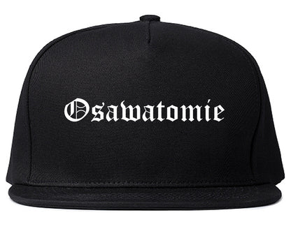 Osawatomie Kansas KS Old English Mens Snapback Hat Black