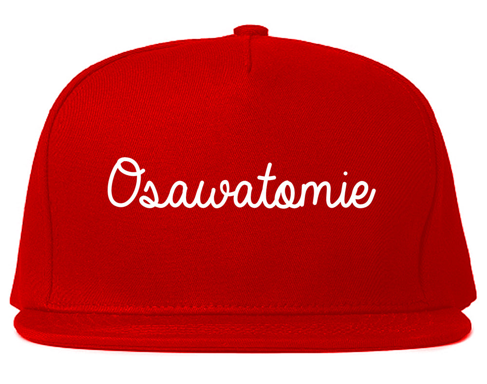 Osawatomie Kansas KS Script Mens Snapback Hat Red