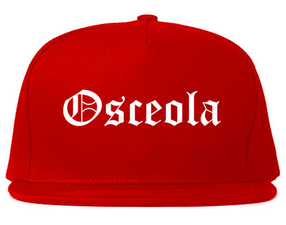 Osceola Arkansas AR Old English Mens Snapback Hat Red