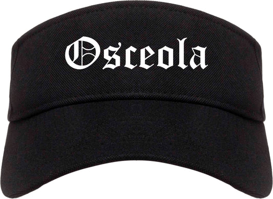 Osceola Iowa IA Old English Mens Visor Cap Hat Black