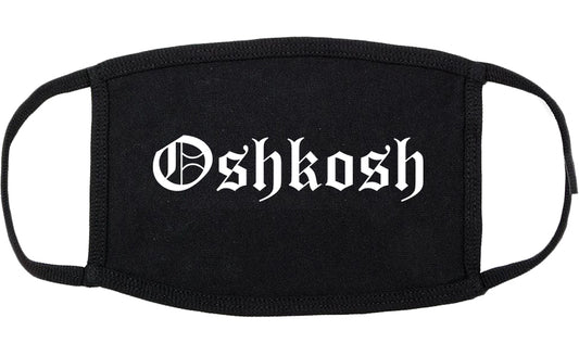 Oshkosh Wisconsin WI Old English Cotton Face Mask Black