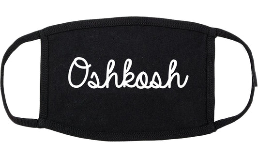 Oshkosh Wisconsin WI Script Cotton Face Mask Black