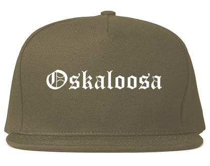 Oskaloosa Iowa IA Old English Mens Snapback Hat Grey