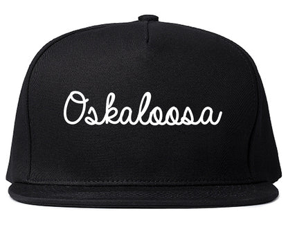Oskaloosa Iowa IA Script Mens Snapback Hat Black
