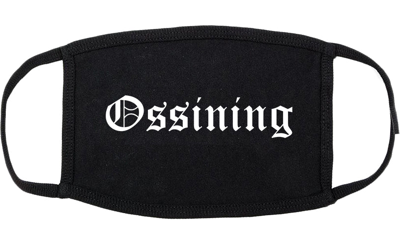 Ossining New York NY Old English Cotton Face Mask Black