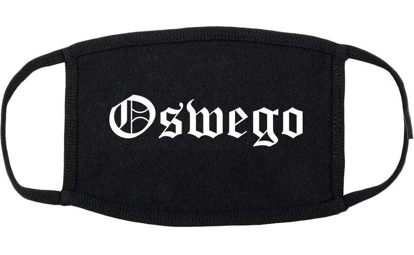 Oswego Illinois IL Old English Cotton Face Mask Black
