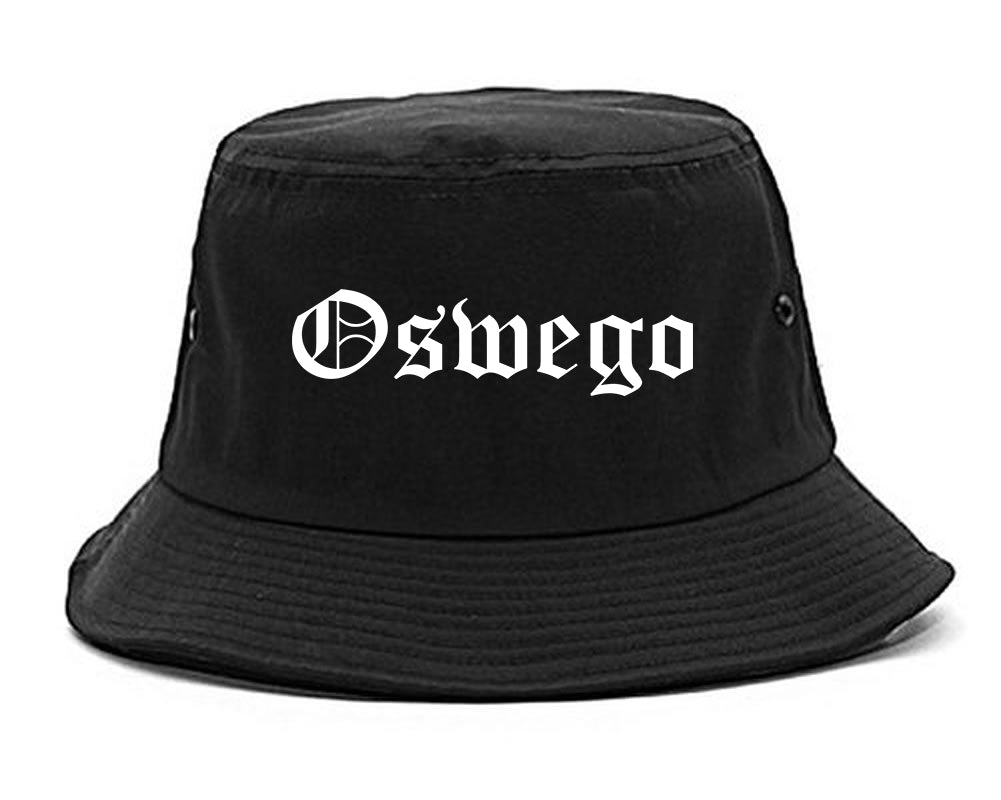 Oswego Illinois IL Old English Mens Bucket Hat Black