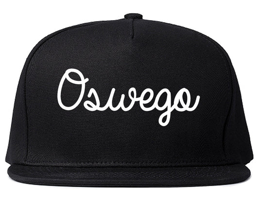 Oswego Illinois IL Script Mens Snapback Hat Black