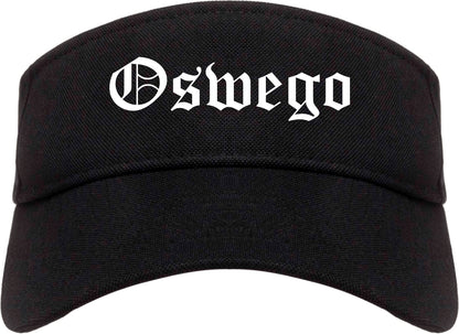 Oswego Illinois IL Old English Mens Visor Cap Hat Black